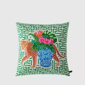 ]대형 레오파드 등받이쿠션 커버 수입쿠션 벨벳 쿠션