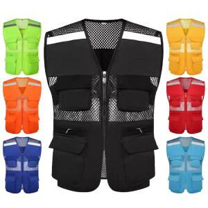 발열조끼 여름 얇은 메쉬 조끼 야외 스포츠 재킷 대형 민소매 멀티 포켓 캐주얼 작업복 캠핑 낚시