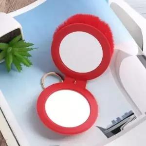 ( )폼폼이 손거울 키링 자동차키홀더 자동차키링 레드