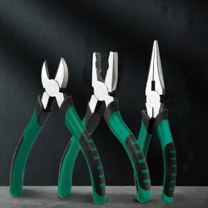 호랑이 가죽 손잡이 펜치 조합 3개 세트 6인치 다기능 와이어 절단 미끄럼 방지