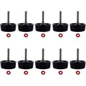 10개의 검은색 낚시 릴 교체 부품 나사, 너트, 손잡이용 손잡이 그립 전동 캡,