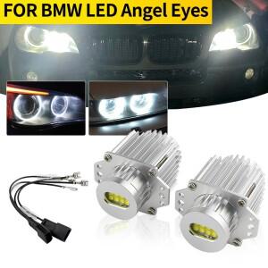 2Pcs CANbus 80W 엔젤 아이 헤일로 링 LED 전구 63117161444 BMW 호환 3 시리즈 Pre-LCI E90 E91 325i 330i