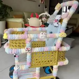 유모차 바퀴 힐 타이어 대나무 및 등나무 액세서리 두꺼운 실 감싸기 충돌 방지 띠유모차 보행기 DIY 장식