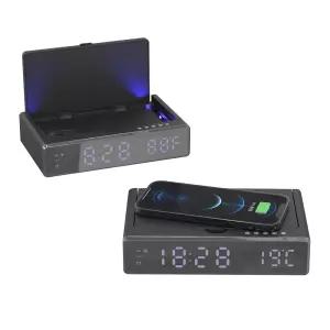 무선충전기 스마트폰 충전기 겸용 UV 살균기 / 시계 온도계 ORU06