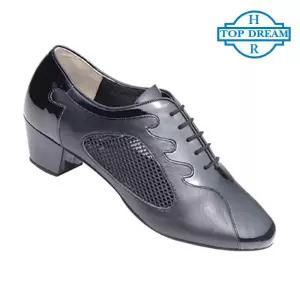 탑드림 남성 라틴댄스화 5500 (검정크링크 망사 가죽) 연습화 라틴 라인 모던 사교 째즈 탱고 살사 방송
