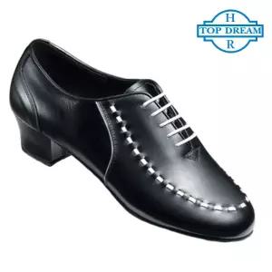 탑드림 남성 라틴댄스화 7721 (검정가죽 흰색띠) 연습화 라틴 라인 모던 사교 째즈 탱고 살사 방송