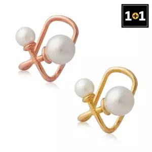 펄모던링 이어커프 귀찌 한쪽판매) 1+1 이어커프 귀찌 귀안뚫는 로즈골드 링귀걸이