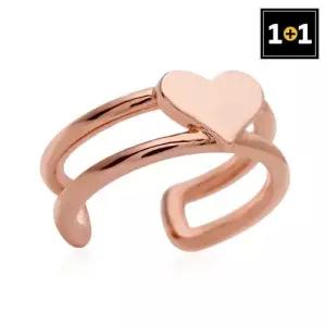 더블 하트 이어커프 귀찌 한쪽판매) 1+1 이어커프 귀찌 귀안뚫는 로즈골드 링귀걸이