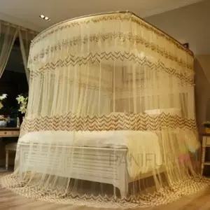 캐노피 침대모기장 180x200베이지 대형모기장 침대캐노피 레일모기장 실내모기장 사각모기장