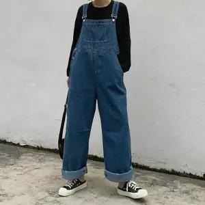 여자 데일리룩 캐주얼 데님 오버롤 팬츠