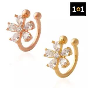 코스모스 이어커프 귀찌 한쪽판매) 1+1 이어커프 귀찌 귀안뚫는 로즈골드 링귀걸이