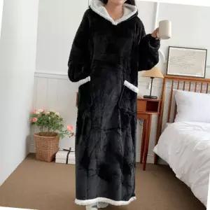 극세사 대형 후드 블랭킷 입는 담요 겨울 방한 망토