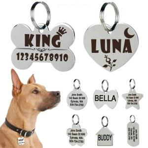 강아지하네스 명판 고양이 이름 ID 태그 반려동물 이름표 조각 태그 스테인레스 스틸 분실 방지 강아지 식별