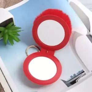 ( )폼폼이 손거울 키링 자동차키홀더 자동차키링 레드