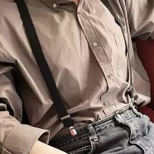 컬러 멜빵 바지 성인용 블랙 스트랩 오버롤 팬츠