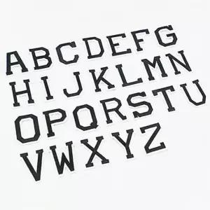 티셔츠리폼 열접착와펜 알파벳 이니셜 리폼 패치 검정 열접착패치 의류리폼 옷리폼