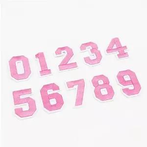 티셔츠리폼 열접착와펜 숫자 패치 분홍 세트 열접착패치 의류리폼 옷리폼 의류자수 와펜