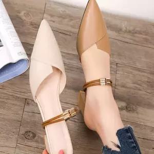 여성 빅사이즈 레더 스틸레토힐 통굽 펌프스힐 2컬러 여성로퍼 블로퍼 캐주얼신발 로퍼