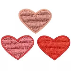 티셔츠리폼 열접착와펜 하트패치 빨강 20개세트 열접착패치 의류리폼 옷리폼 의류자수