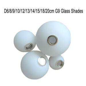 G9 전구용 흰색 유리 램프 갓 서리로 덥은 2cm 피터 오프닝 액세서리 고정 장치 교체 글로브 OR 전등갓