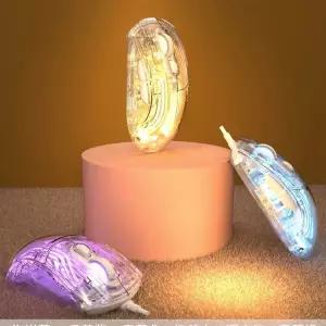 얼음마우스 레트로 크리스탈 복고 화이트 기계식 마우스 음소거 사무실 유니크 컴퓨터