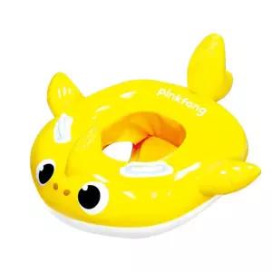노란색 아기산어 쿠션형 보행기 유아용튜브 실외수영장 물놀이용 해변