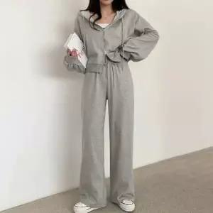 [신세계라이브쇼핑][옷자락] 여자 편안한 데일리 크롭 후드 트레이닝 세트