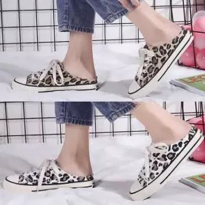 패션슈즈 레오파트 뮬 스니커즈 운동화 호피 캔버스화 플랫슈즈 여자슬립온여자구두