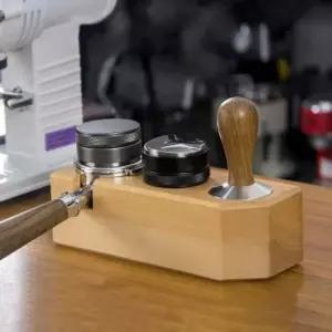 바리스타우드탬퍼받침대커피포터필터거치대58mm
