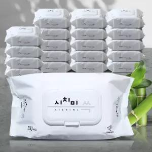 고양이 물티슈 신생아 종이 바디 여행용 차량용 두꺼운 대용량 100매 자동차애견 20팩