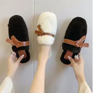 여자 겨울털플랫슈즈 퍼 털슬리퍼 스웨이드 플랫슈즈 털슬리퍼 퍼슬리퍼 여성털슬리퍼