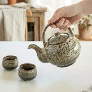 이천도자기 이중시유 3인 주전자 다기세트 전통 찻잔 선물용 다도구