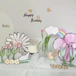 돌상 돌잔치 포토존 생일파티 사진배경 배경 동 백드롭 장식 세트 백일 풍선 베이비샤워