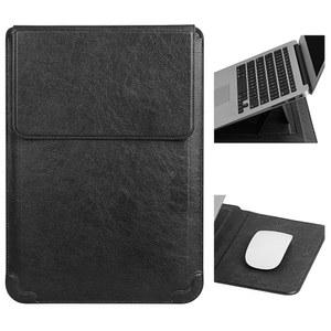 HoYiXi 스탠드가 있는 13.3인치 노트북 슬리브 케이스 - 맥북 에어/프로 13(M4/M3/M2/M1 2020-2025), 서피스 프로 8 2021, 아이패드 프로 12.9인치 및 13~13.3인치 델 에이서 노트북과 호환, 블랙