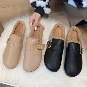 여성 뽀글이 겨울슬리퍼 털 버클슬리퍼 기모슬리퍼 여자슬리퍼 겨울슬리퍼 털안감슬리퍼