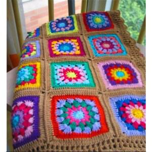 손뜨개 블랭킷 플라워패턴 던지개 니트 소파 화이트 핸드메이드 코바늘 레트로 소파이불