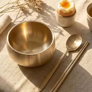 [셀러에이드]화성공방유기 옥공기 10cm 그릇 식기 밥공기 플레이팅 방짜유기