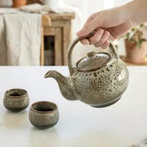 [셀러에이드]이천도자기 이중시유 3인 주전자 다기세트 전통 찻잔 선물용 다도구