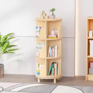 H2 회전 책장 3단 360° 회전 나무 지름 약 17.5 x 높이 40.6 인치 (44.5 103 cm) 칸막이 대용량 랙 공간