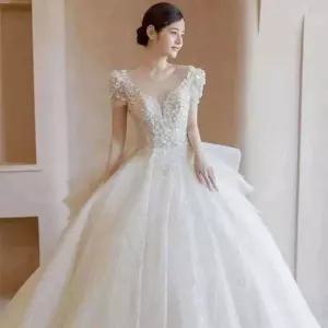 빅사이즈 스몰 웨딩 피로연 튜브탑 긴팔 들러리 피로연드레스