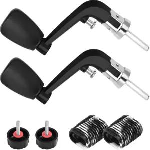 바이브도르 2PCS 낚시 손잡이 회전 릴 교체 블랙 고무 그립 나사 캡 2개 및 와셔 포함 1000-4000 시리즈용