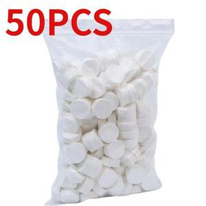 50pcs 일회용 압축 수건 코인 얼굴 여행을위한 티슈 바베큐 물티슈 캠핑 휴대용 미니 여행 야외