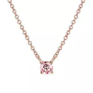 18k 포인트 랩 다이아몬드 4프롱 목걸이_2.5mm_핑크