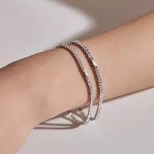 14k 모이사나이트 테니스 팔찌 2mm_16cm