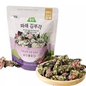 해담 국산 완도 찹쌀 김부각 파래 수제 김스낵 안주 명인 김과자 술안주 60g 4개