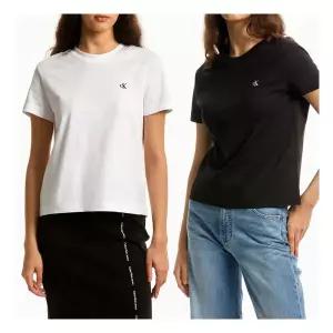 캘빈클라인 CK 여성 베이직 반팔 크롭티 반팔티