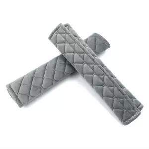 차량용 벨벳 안전벨트데코 쿠션패드 커버클립 회색 안전벨트스토퍼 안전띠패드 안전벨트쿠션