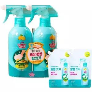 온더바디 코튼풋 발을씻자 풋샴푸 레몬 385ml x2개+리필 500ml x2개