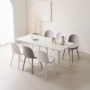 [디자이너스룸]레아 사각 1800 6인용 세라믹 피아 체어 6개 세트