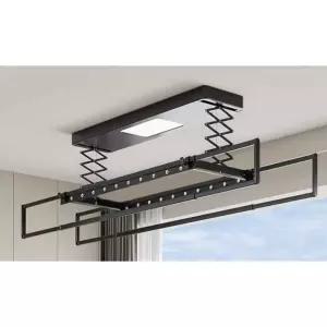 천장형 빨래건조대 전동 리모컨 승하강 리프트 베란다 블랙 (APP 제어/조명/)